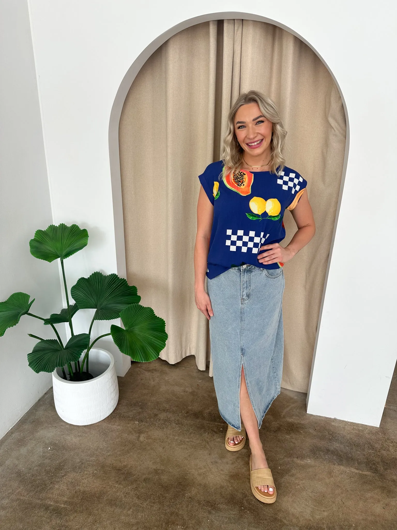 Hannah Top -Navy