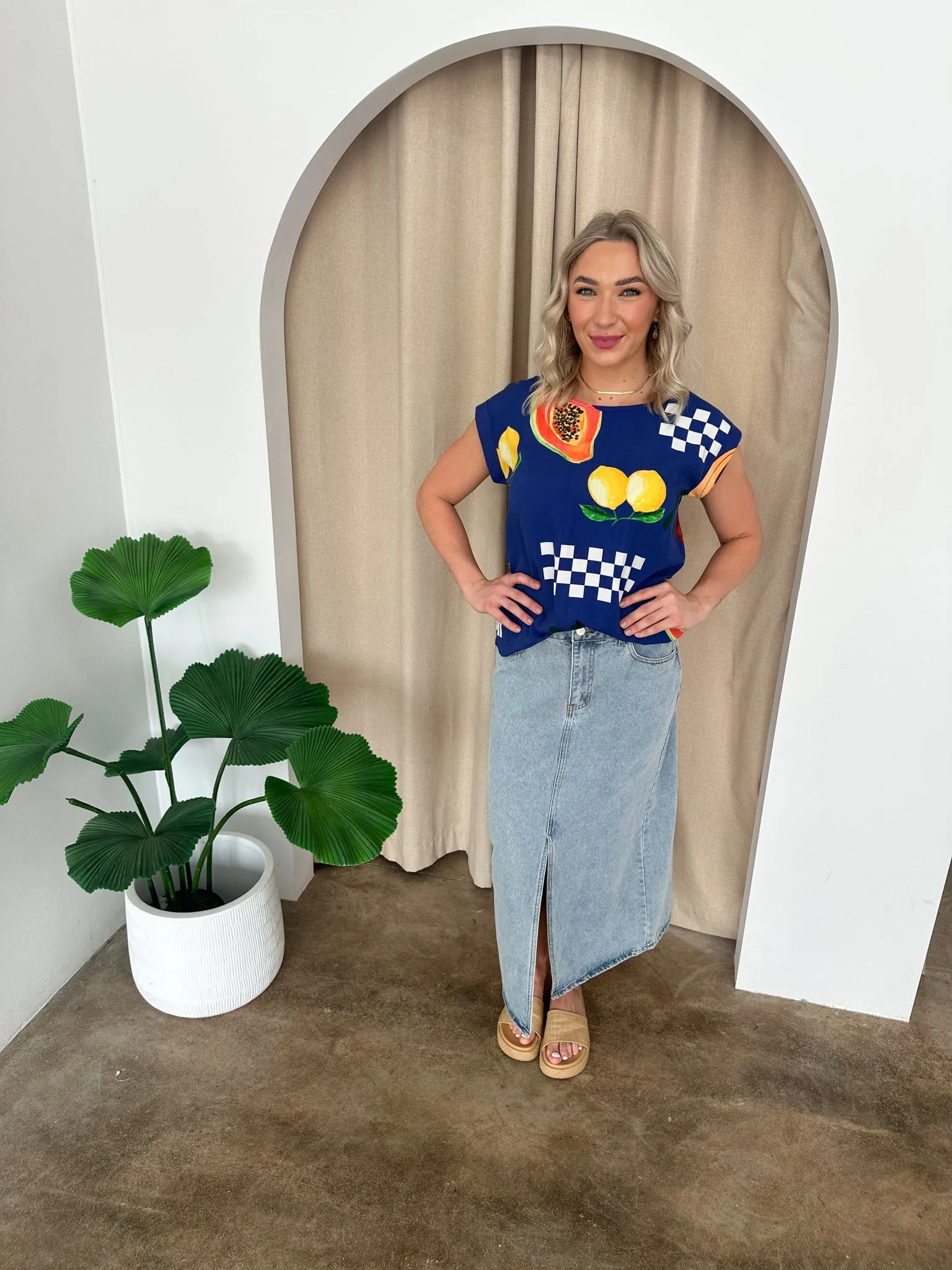Hannah Top -Navy