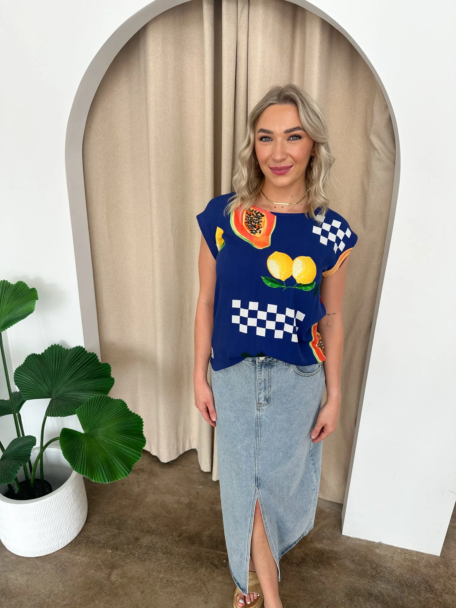 Hannah Top -Navy