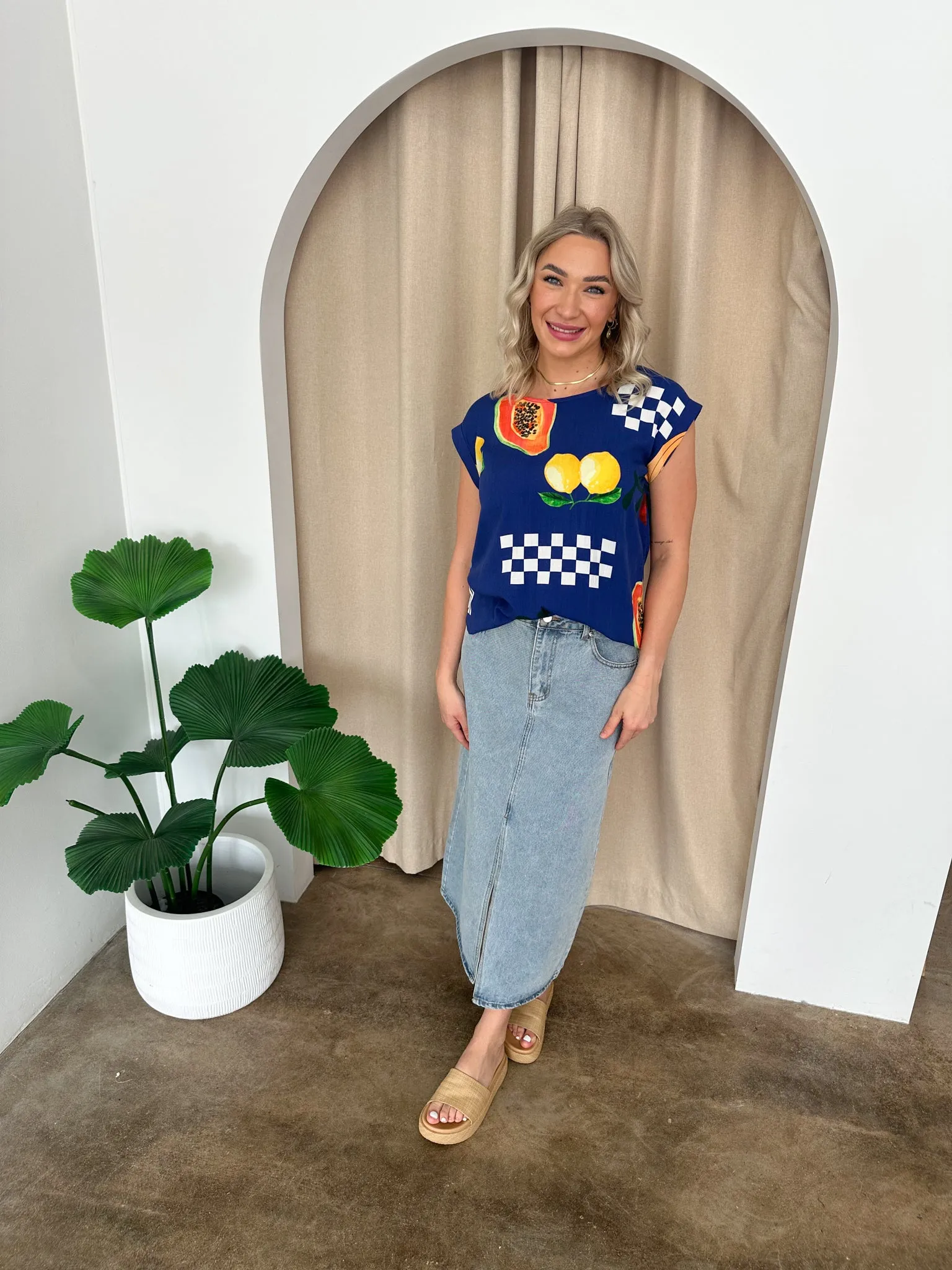 Hannah Top -Navy