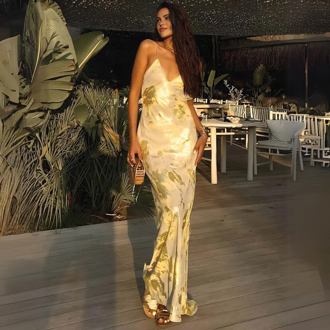 Hazel™ | Metallic Maxi Dress