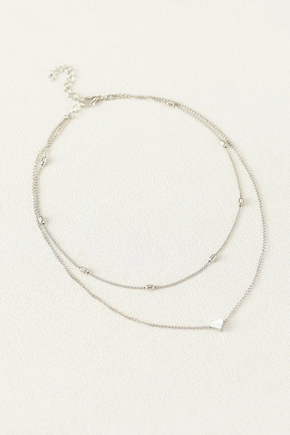 Heart Shaped Layered Chain Necklace