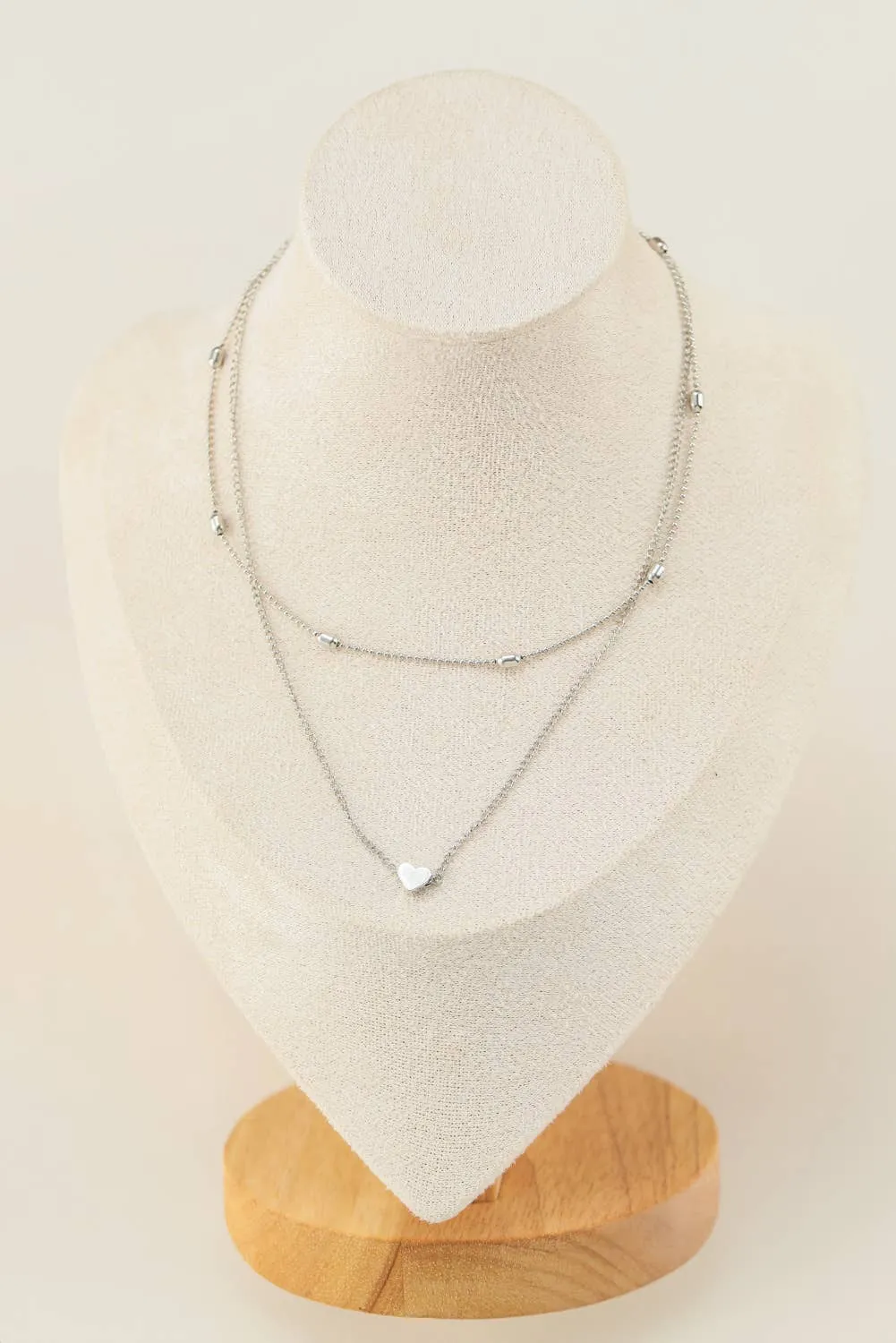 Heart Shaped Layered Chain Necklace