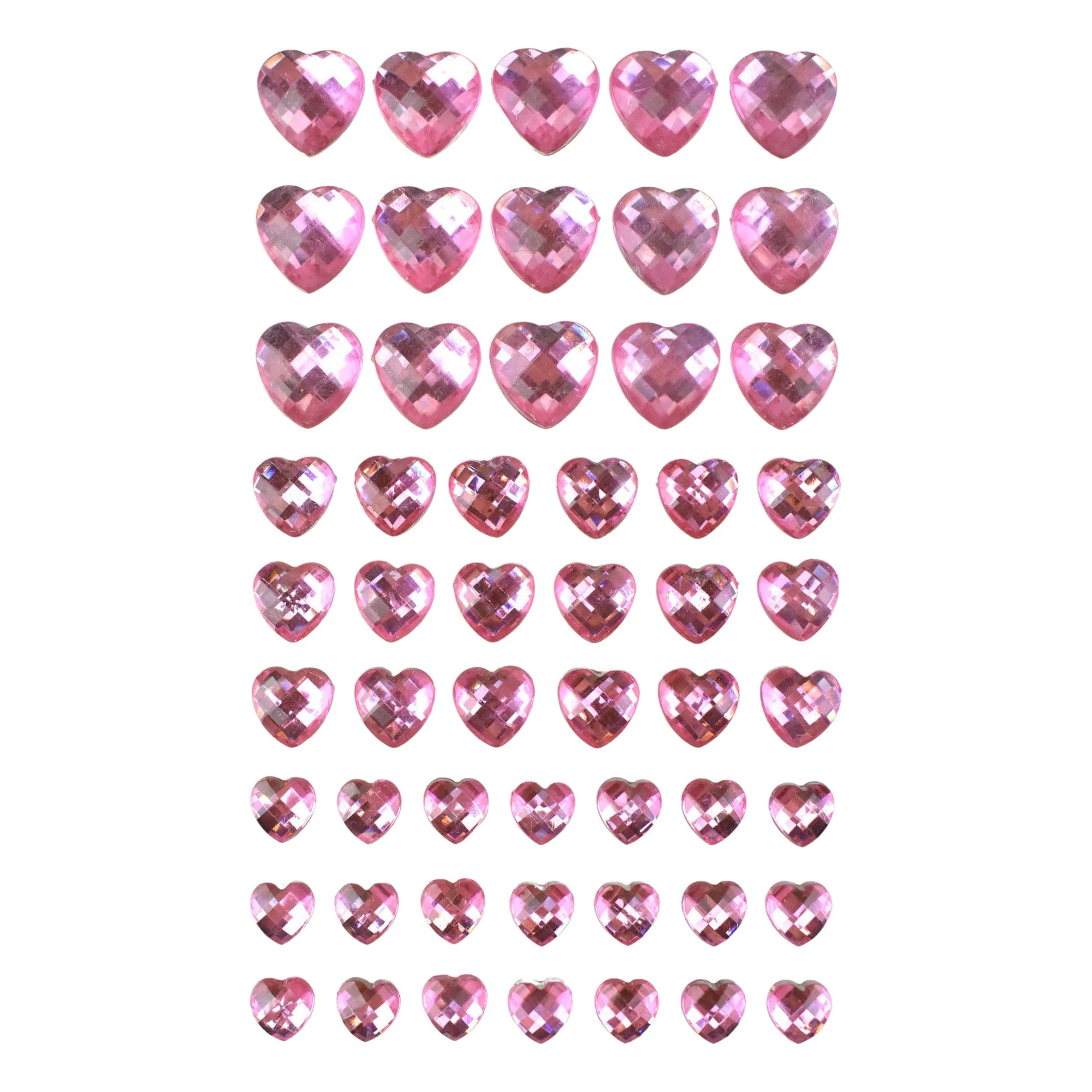 Heart Shaped Rhinestone Stickers, Assorted Sizes, 54-Count