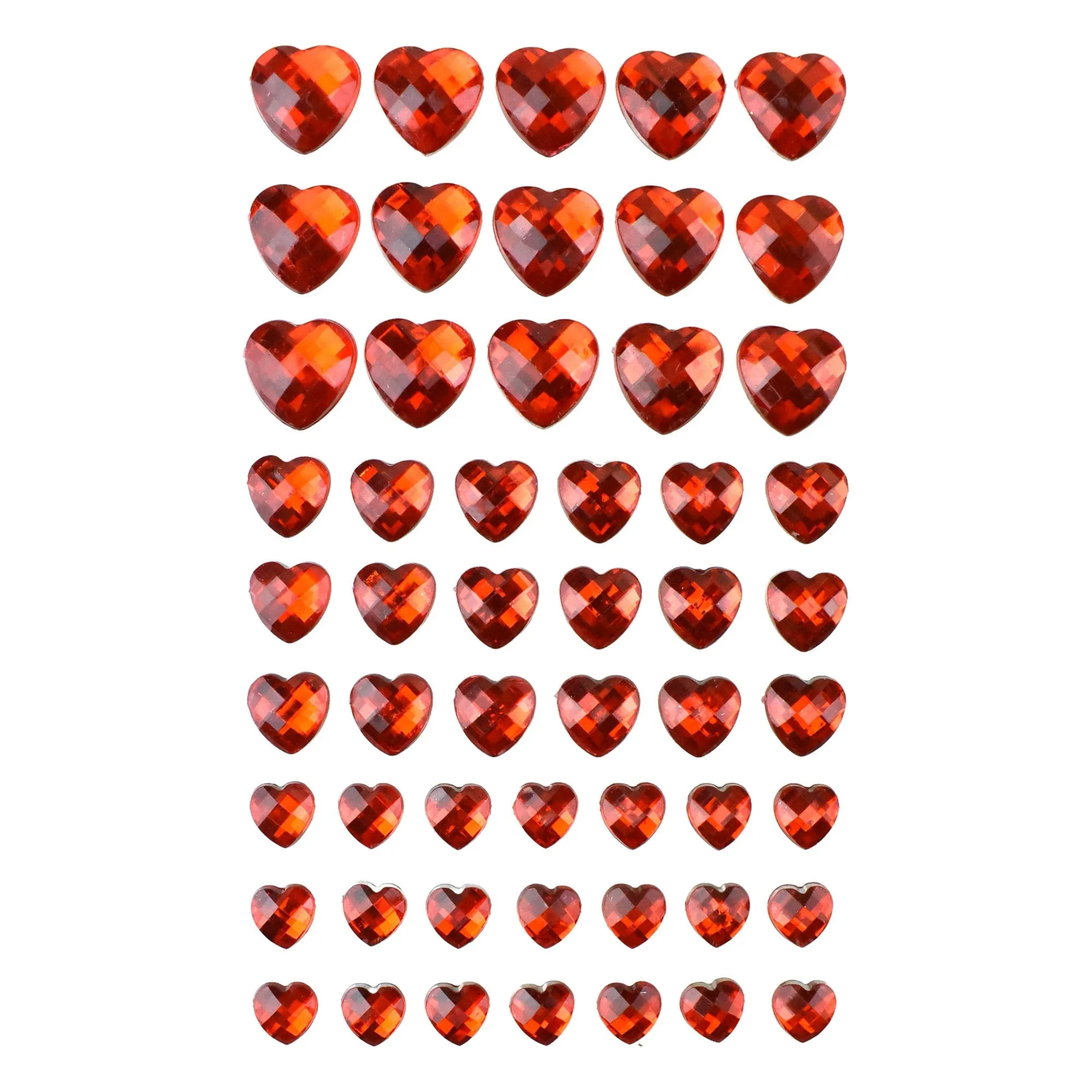 Heart Shaped Rhinestone Stickers, Assorted Sizes, 54-Count