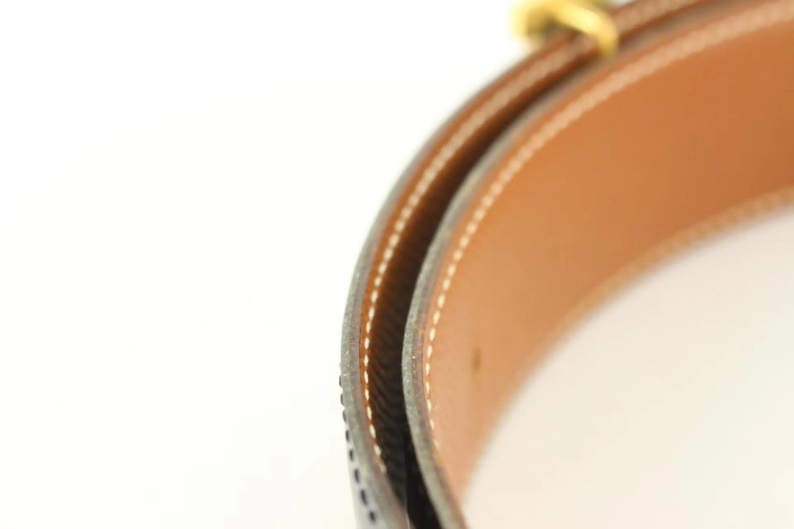 Hermès 32mm Black x Brown Reversible H Logo Belt Kit 93h719s