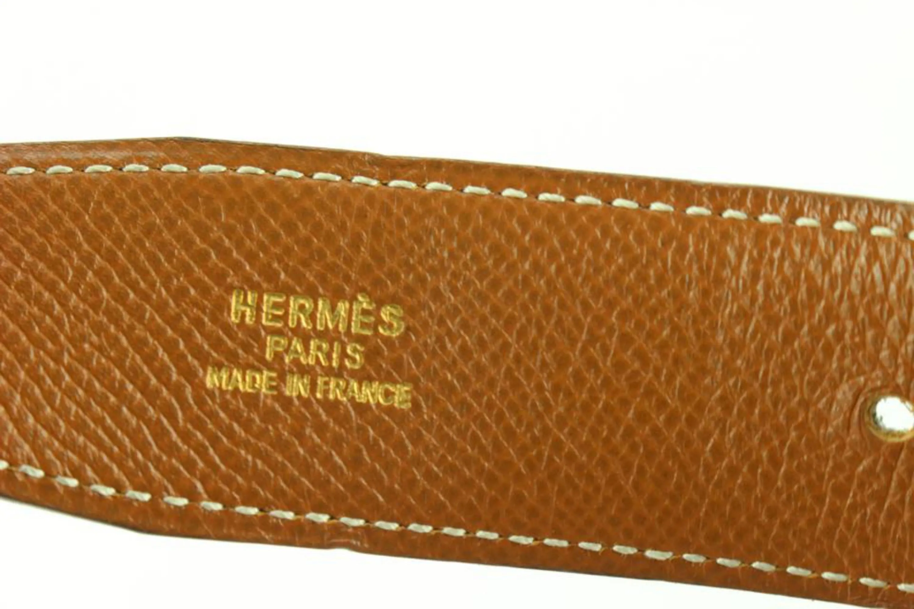 Hermès 32mm Black x Brown Reversible H Logo Belt Kit 93h719s