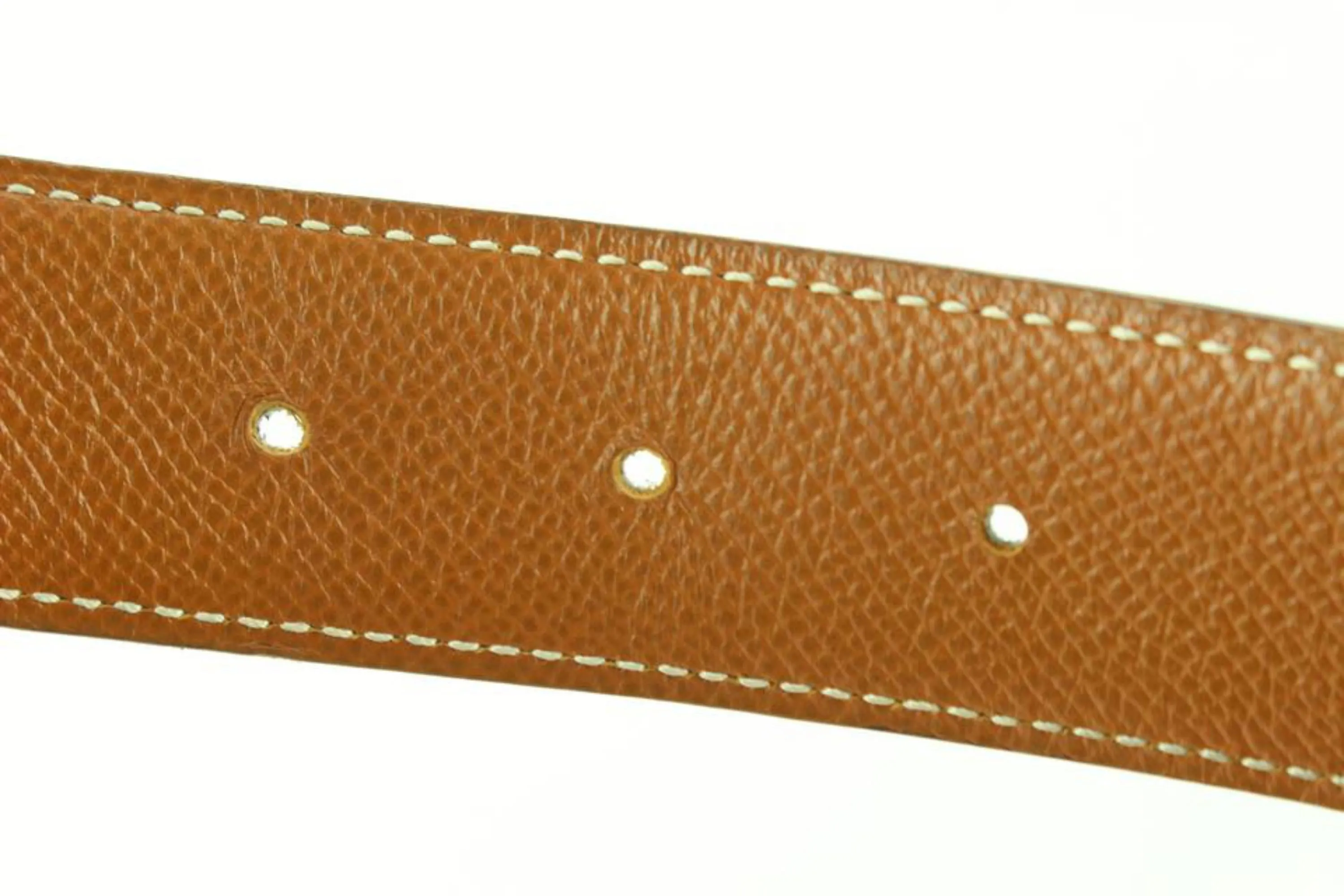 Hermès 32mm Black x Brown Reversible H Logo Belt Kit 93h719s