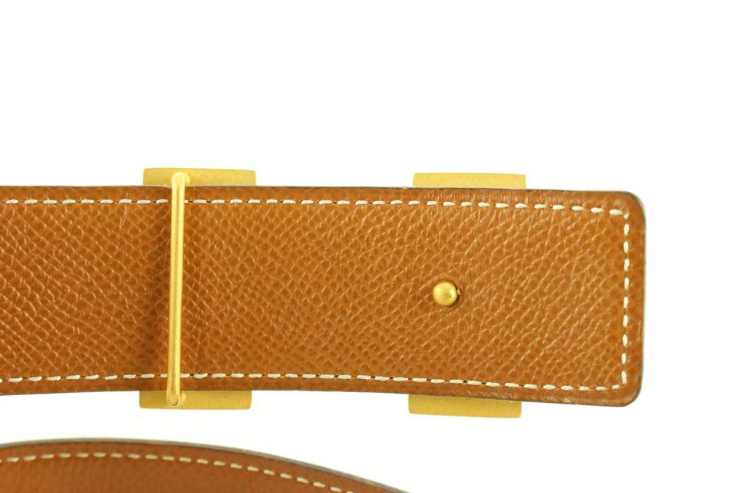 Hermès 32mm Black x Brown Reversible H Logo Belt Kit 93h719s