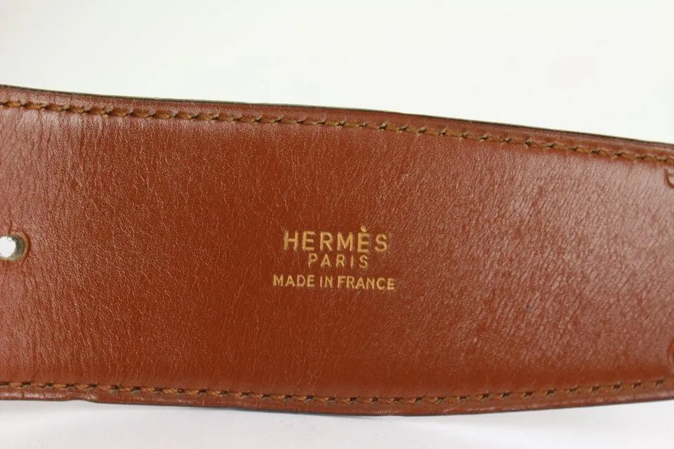 Hermès 42mm H Logo Belt Lit Burgundy x Gold 1020h53