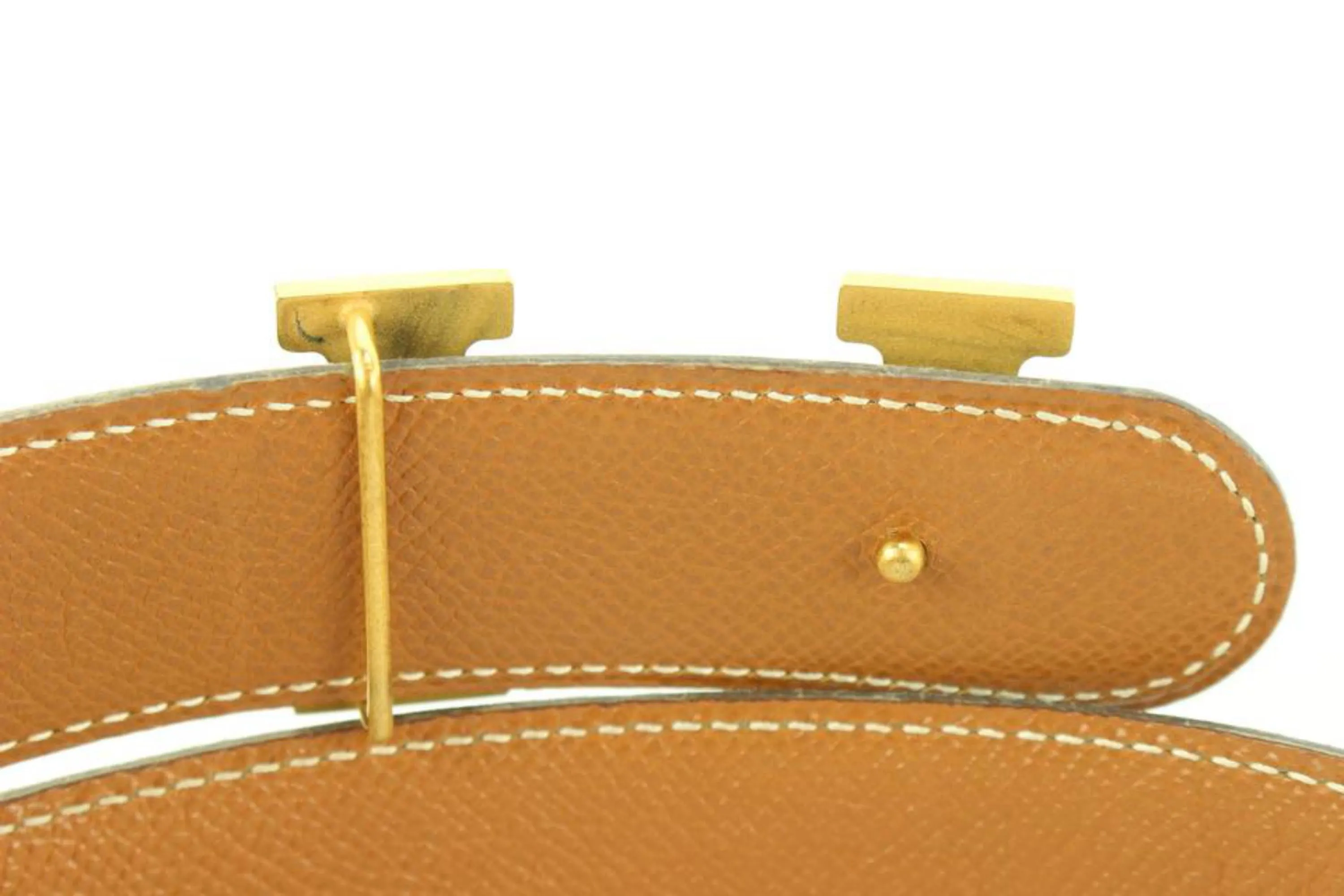 Hermès Black x Brown 32mm Reversible H Logo Belt Kit 84h615s