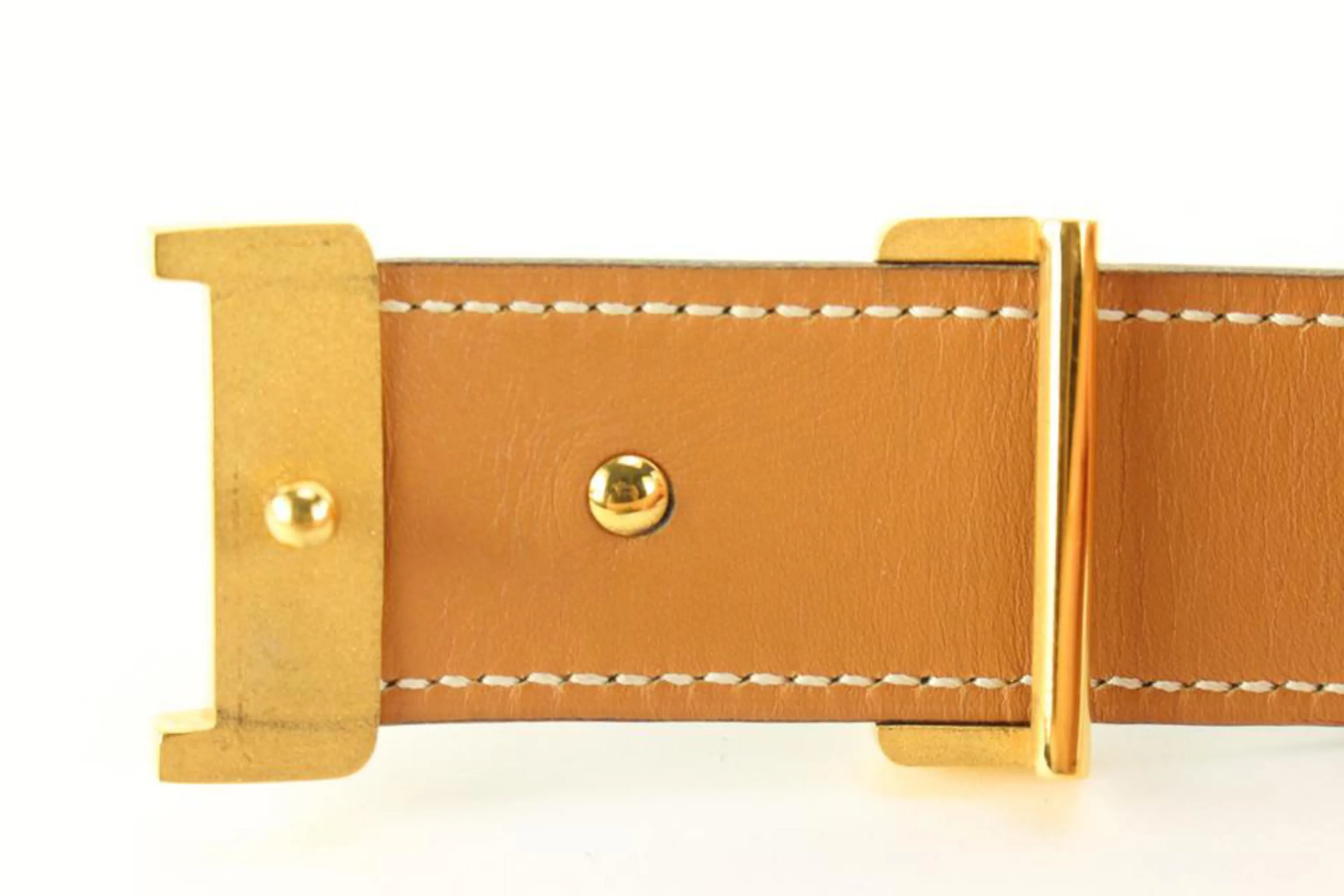 Hermès Reversible Black x Brown x Gold 24mm Constance H Logo Belt Kit 72h84s