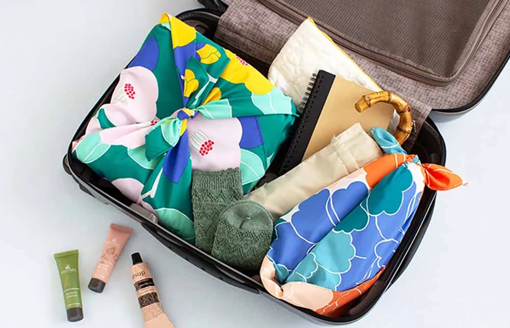 Himemusubi - Aqua Drop (Water repellent finish)  Tsubaki  (camellia)  椿  (Green) グリーン　 - Furoshiki   70 x 70 cm