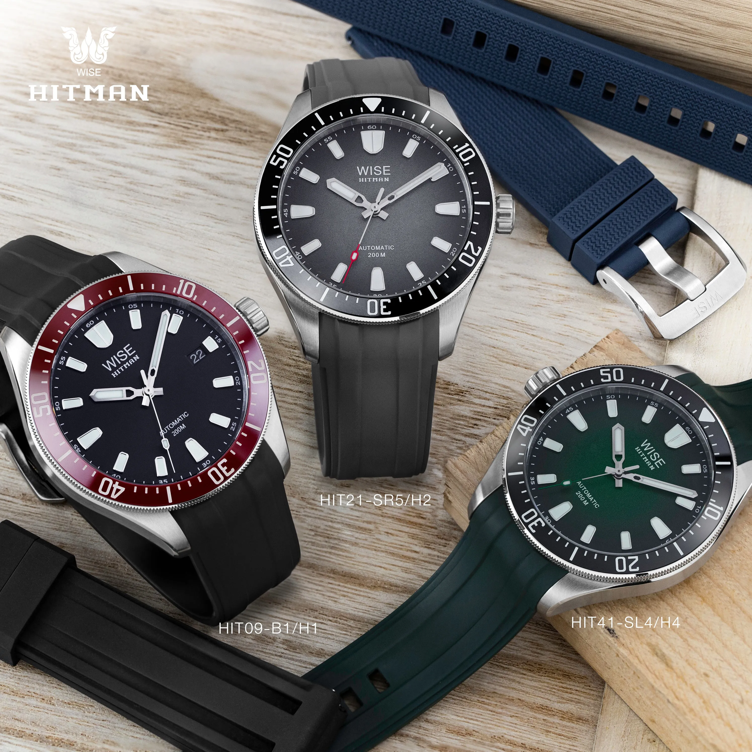 HITMAN HIT21 No date (HITMAN FKM rubber strap) - 2 Ceramic options