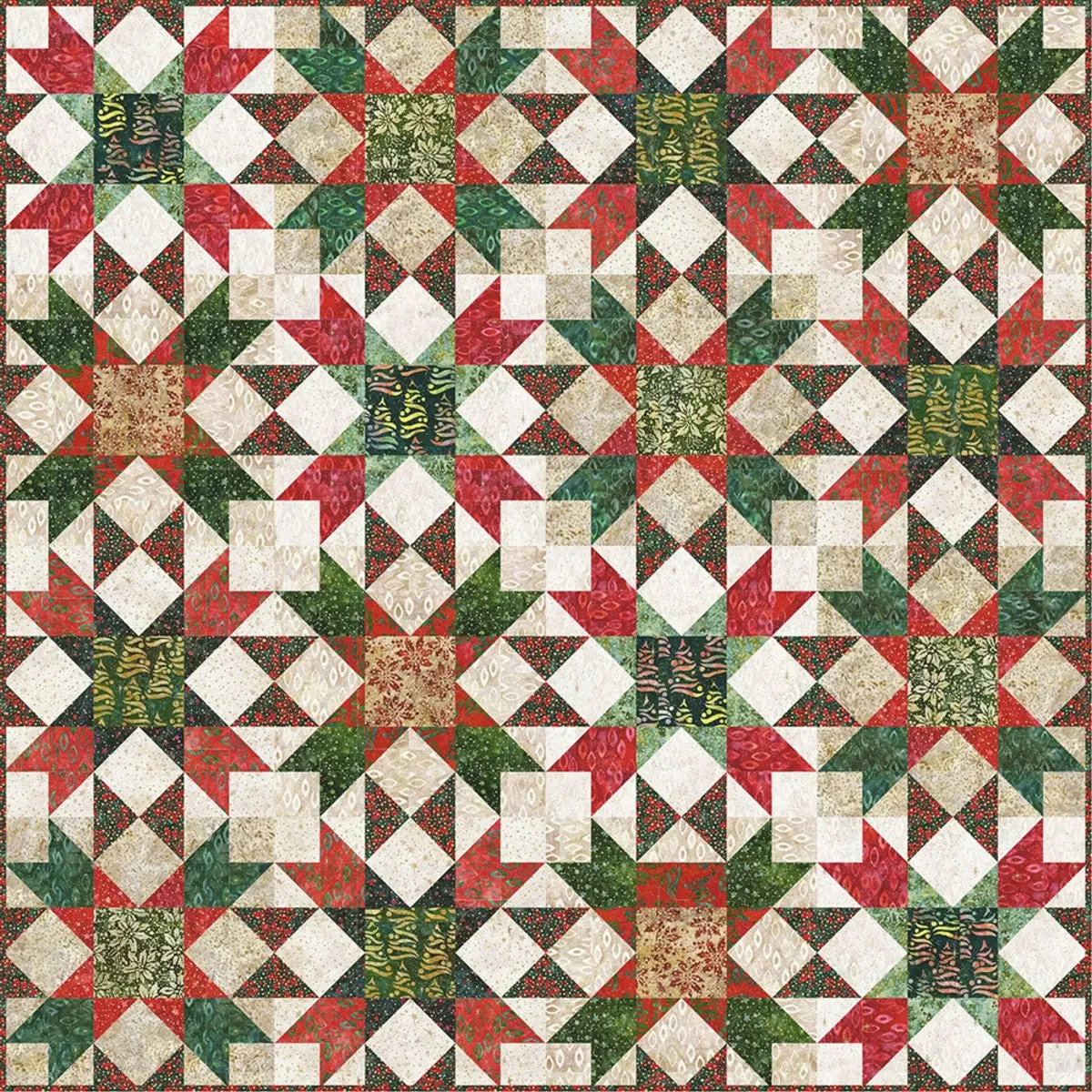 Holiday Sparkler Metallic Batik Quilt Kit