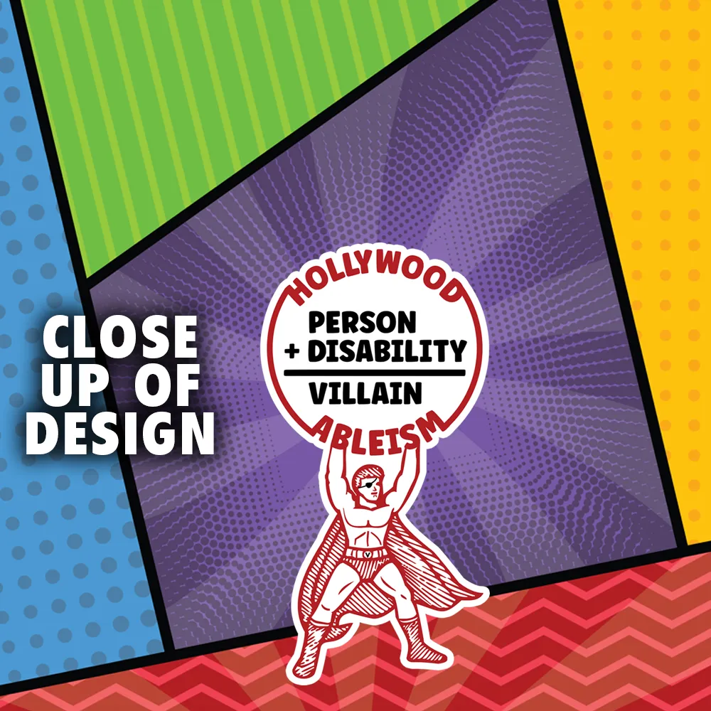 Hollywood Ableism: Person   Disability = Villain (Laptop Sleeve Comic Pattern)