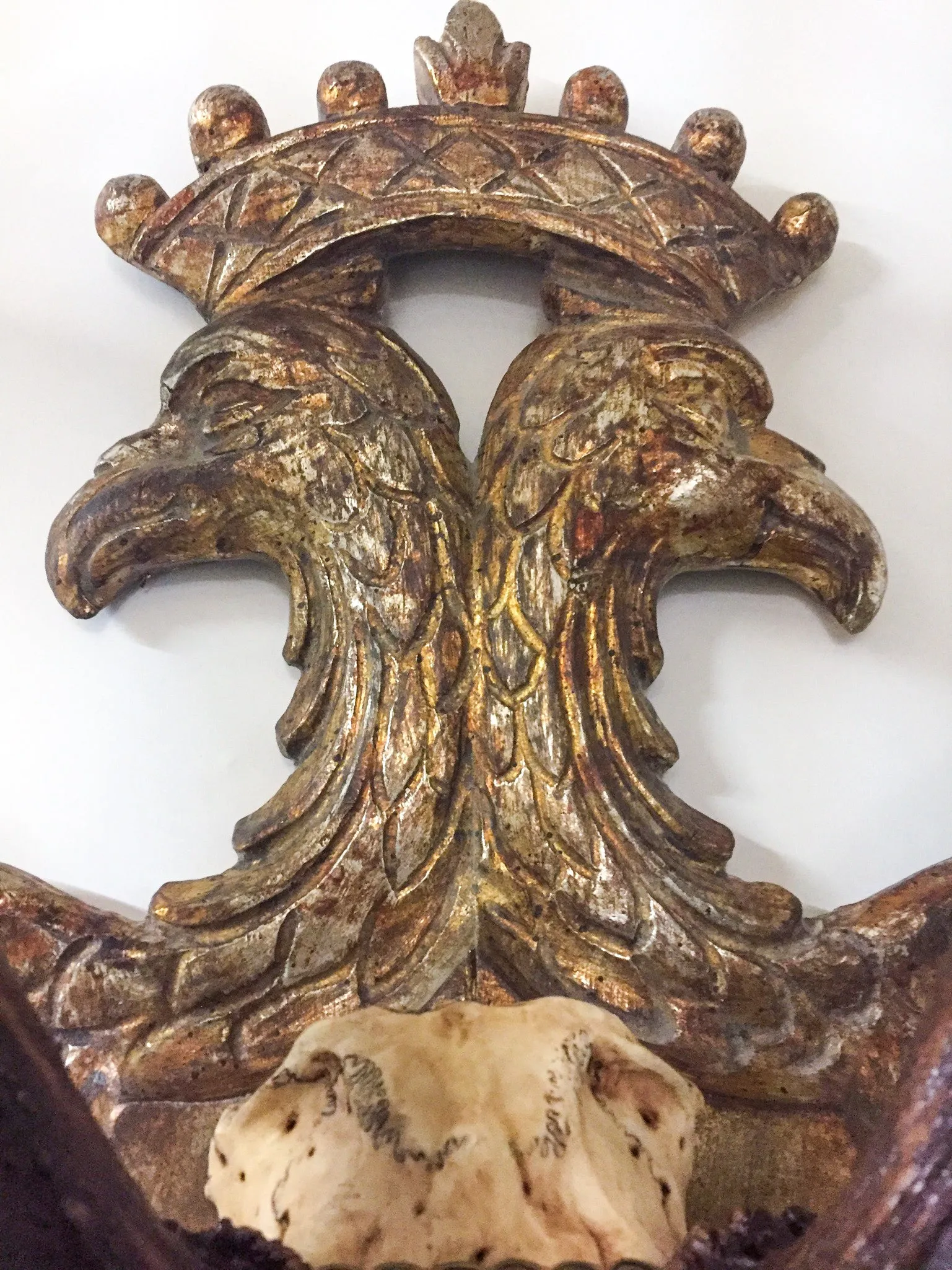 Imperial Russian Fallow Trophy on Hand Carved Gilt Plaque with Sword