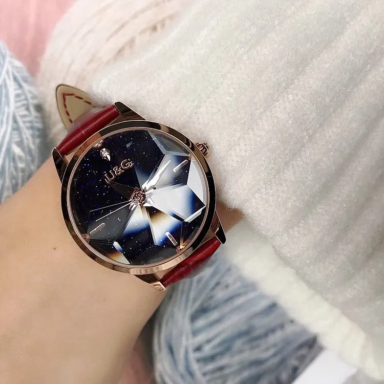 Irregular Mirror Starry Chassis Women's watch