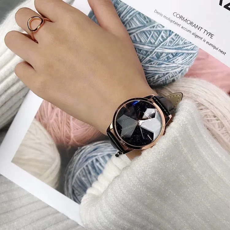 Irregular Mirror Starry Chassis Women's watch