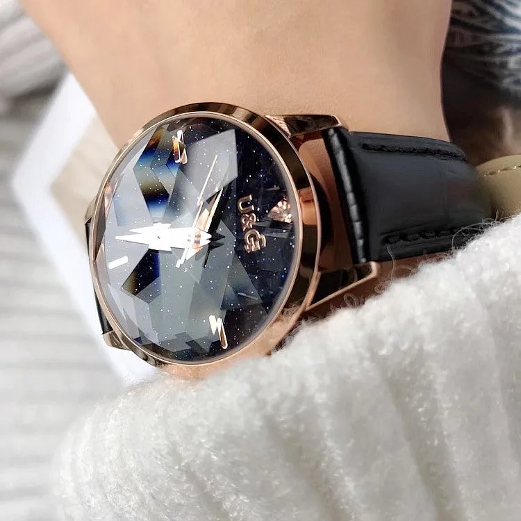 Irregular Mirror Starry Chassis Women's watch