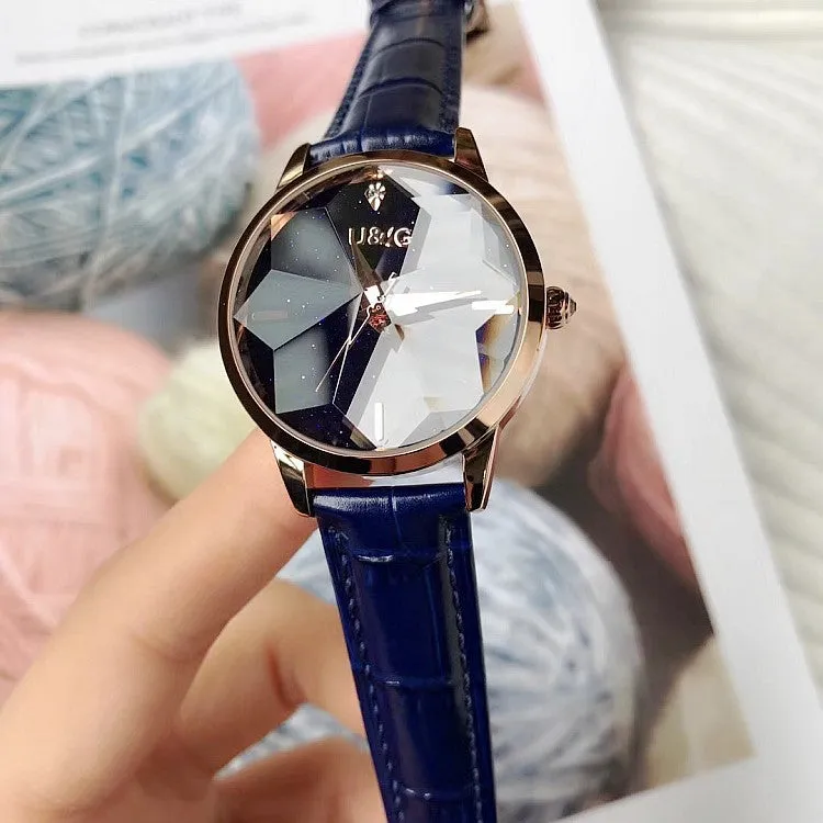 Irregular Mirror Starry Chassis Women's watch