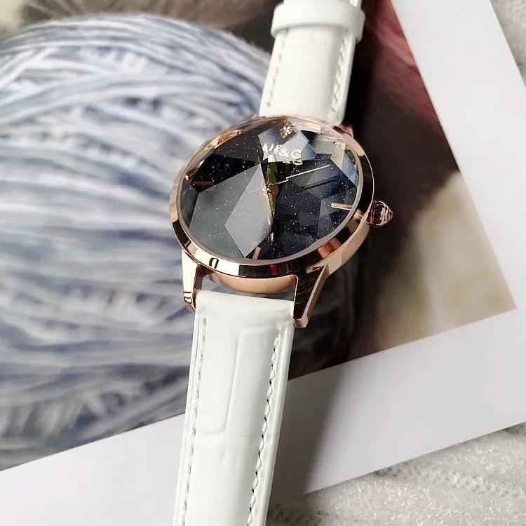 Irregular Mirror Starry Chassis Women's watch