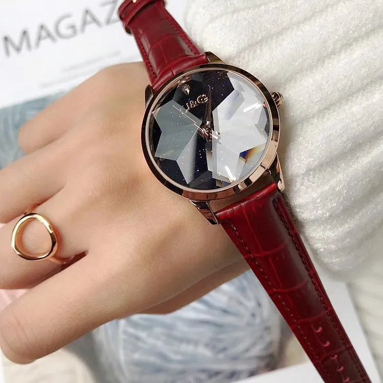 Irregular Mirror Starry Chassis Women's watch