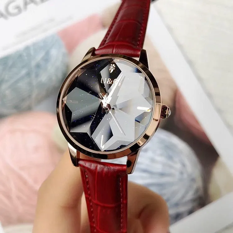 Irregular Mirror Starry Chassis Women's watch
