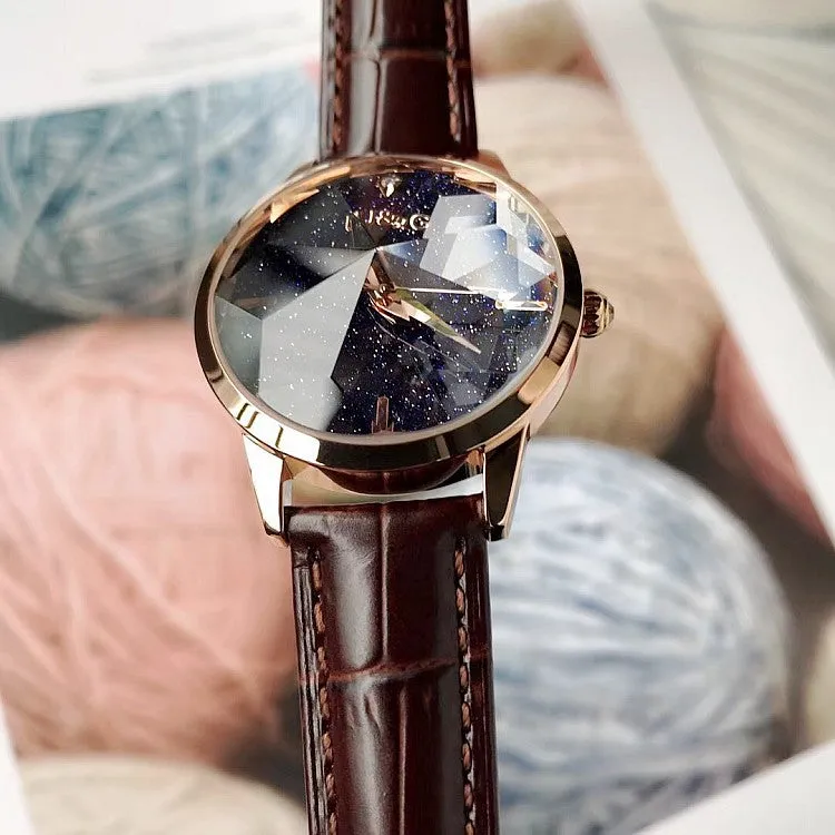 Irregular Mirror Starry Chassis Women's watch