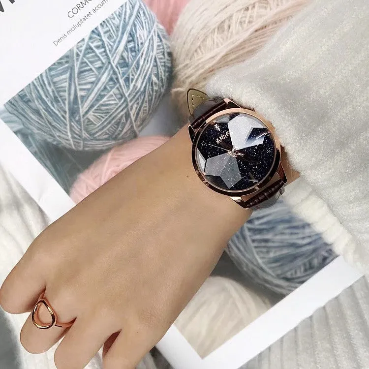 Irregular Mirror Starry Chassis Women's watch