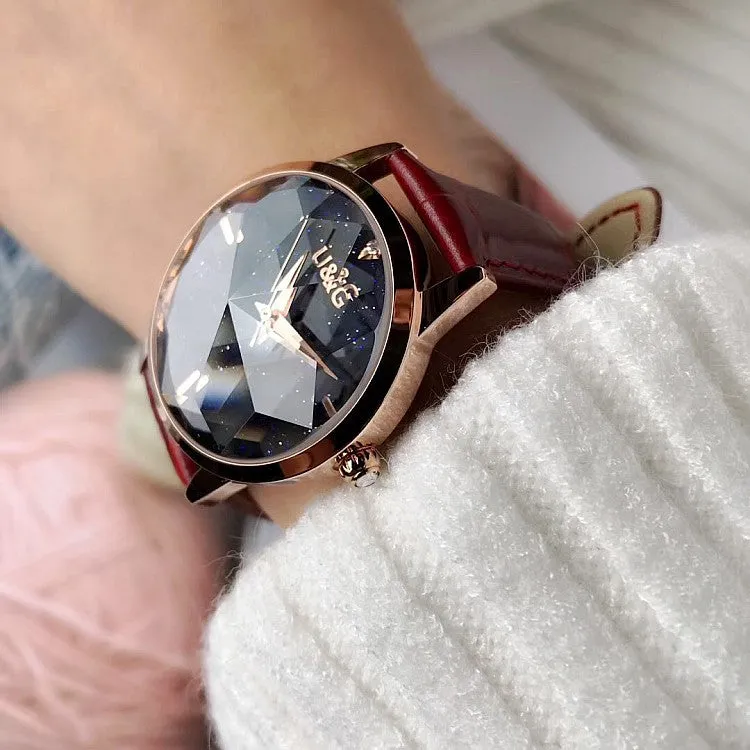Irregular Mirror Starry Chassis Women's watch