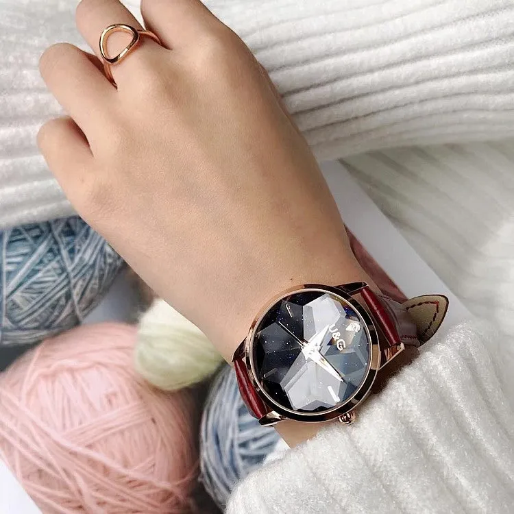Irregular Mirror Starry Chassis Women's watch