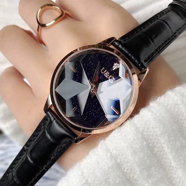 Irregular Mirror Starry Chassis Women's watch