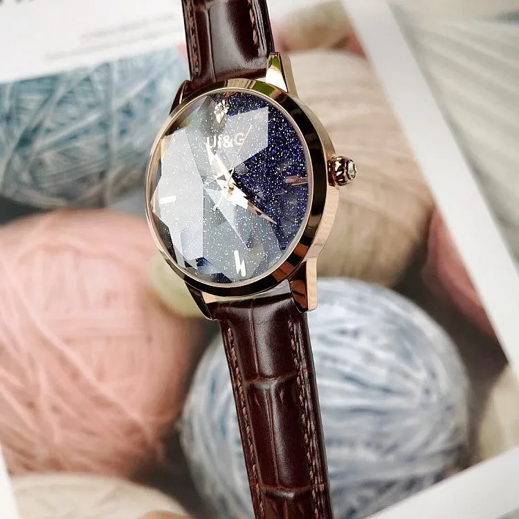 Irregular Mirror Starry Chassis Women's watch