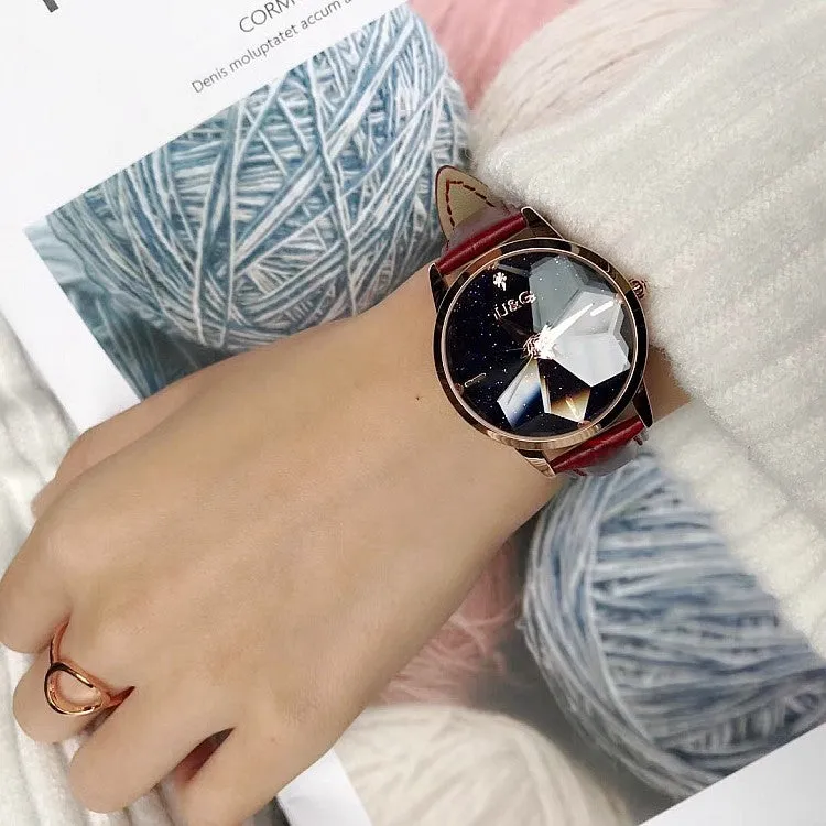 Irregular Mirror Starry Chassis Women's watch