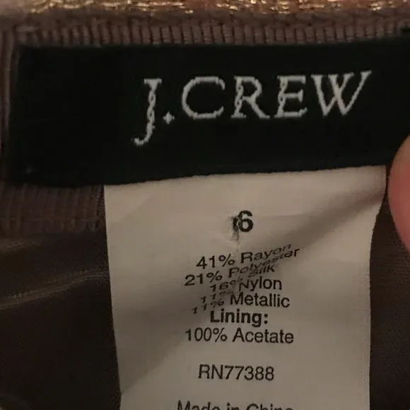 J Crew Gold Bracade Mini Skirt