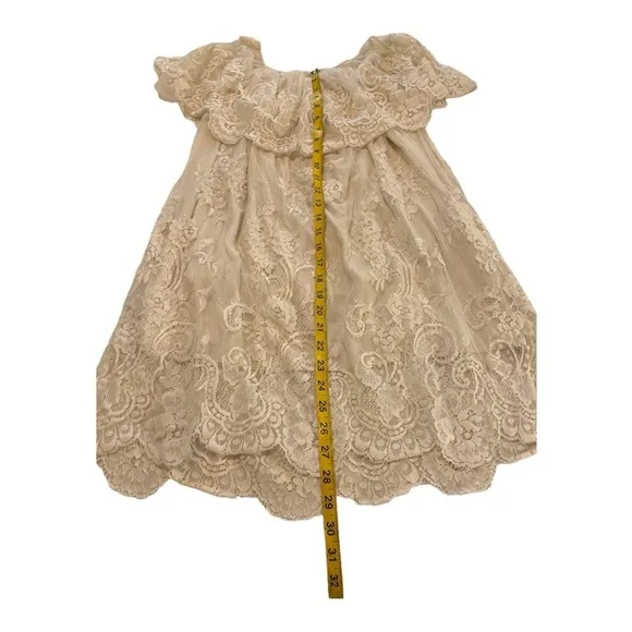 Jen’s Pirate Bootie Sheer Lace Mesh Off The Shoulder Dress in Cream Bride
