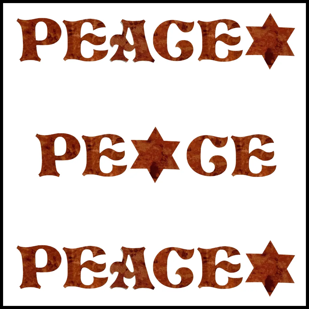Jewish Fused Applique - PEACE