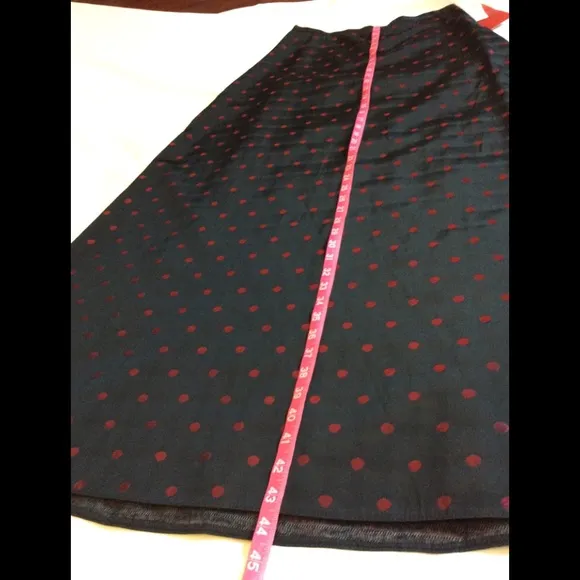 JS Collections NWT Black Dotted Maxi Skirt Size 8