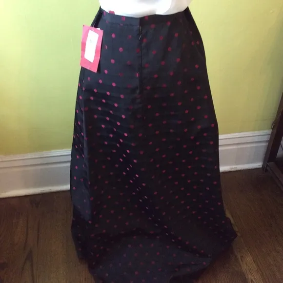 JS Collections NWT Black Dotted Maxi Skirt Size 8