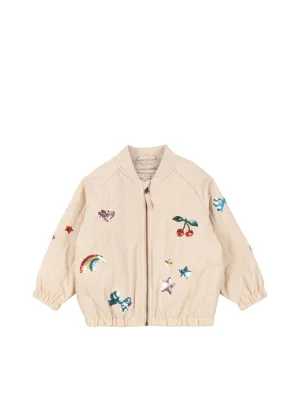 Juno Sequin Bomber Jacket Smoke Grey