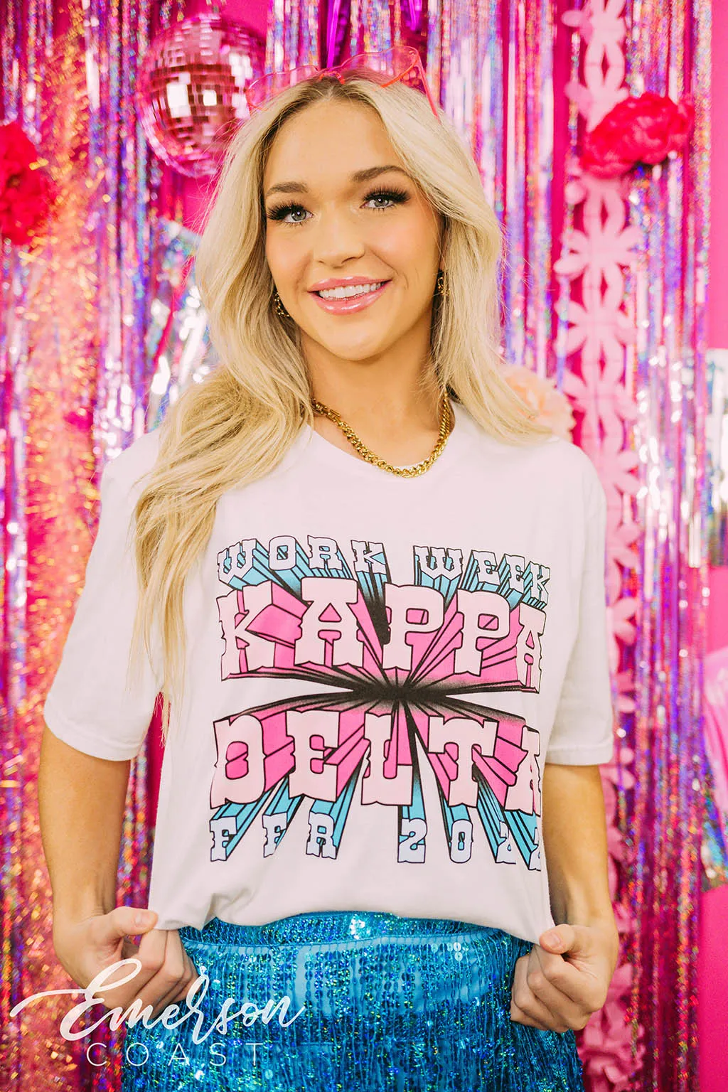 Kappa Delta Work Week 3D Text Tee