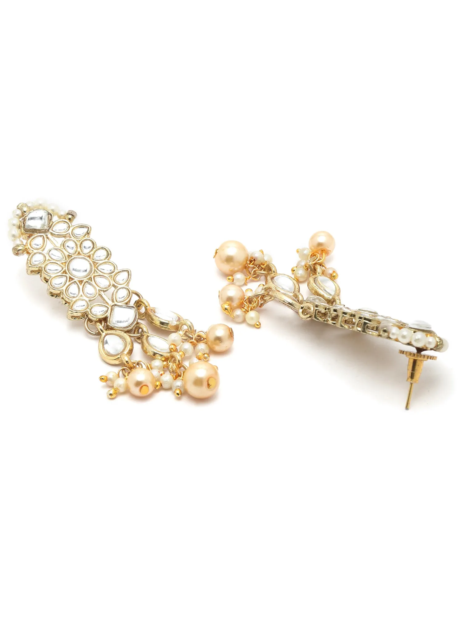 Karatcart Gold Plated Handcrafted Golden Pearl and Kundan Choker Necklace Set