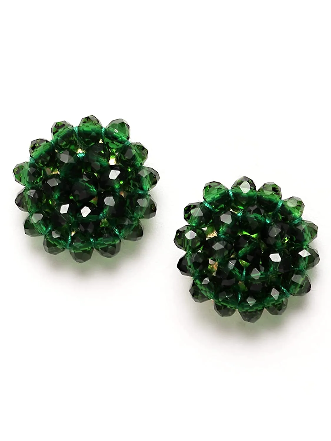 Karatcart Green Crystal Beaded Choker Necklace Setfor Women