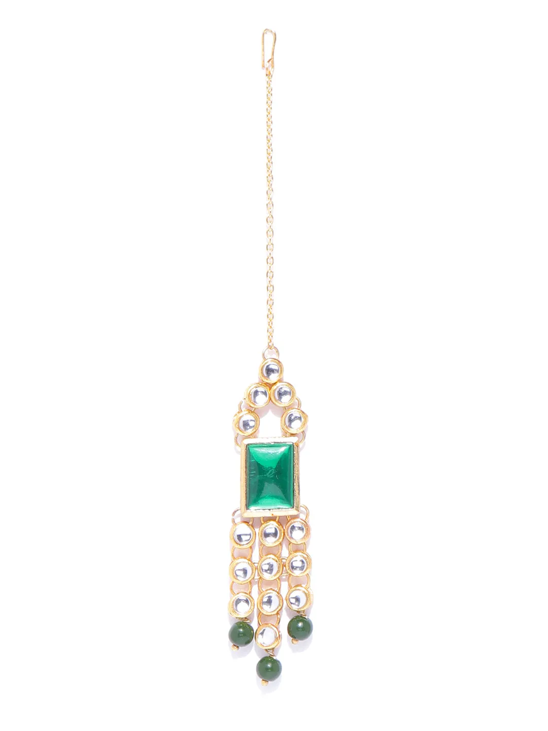 Karatcart Kundan Green Long Rani Haar