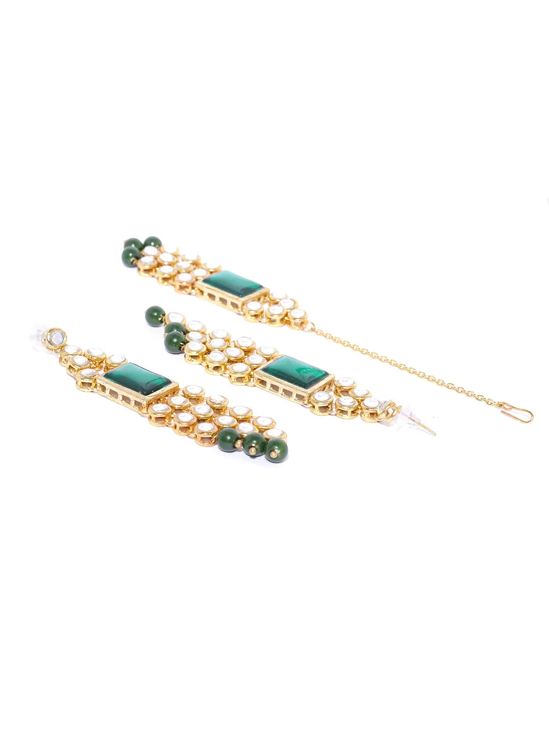 Karatcart Kundan Green Long Rani Haar