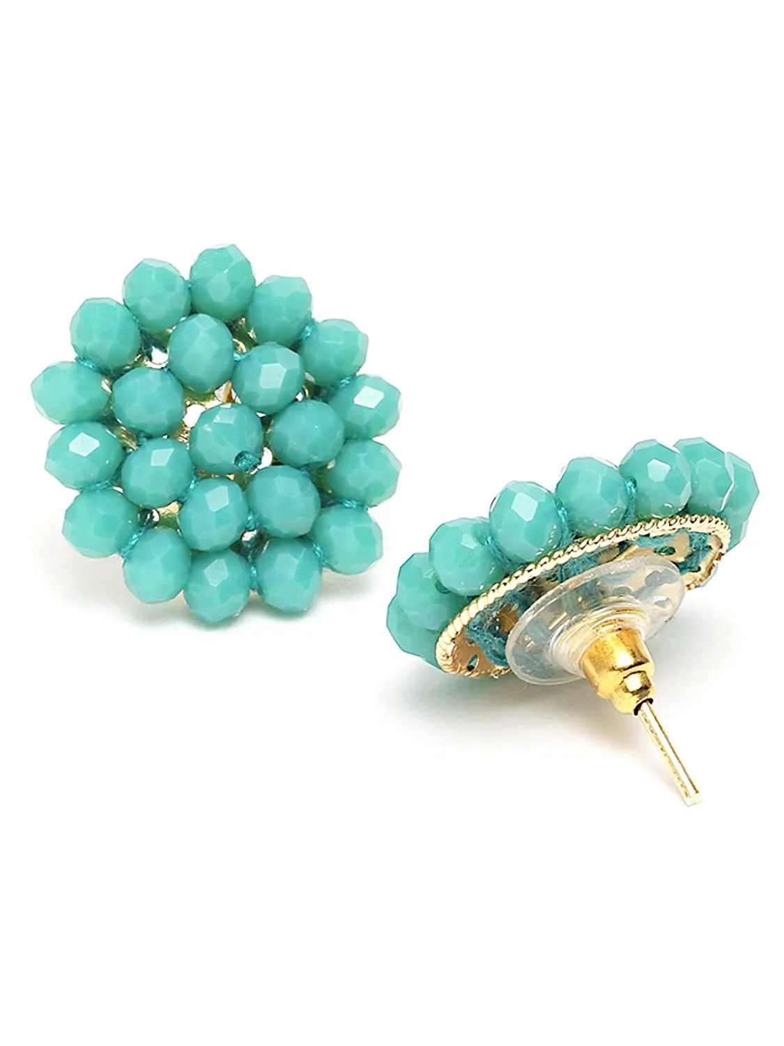 Karatcart Turquoise Crystal Beaded Choker Necklace Setfor Women