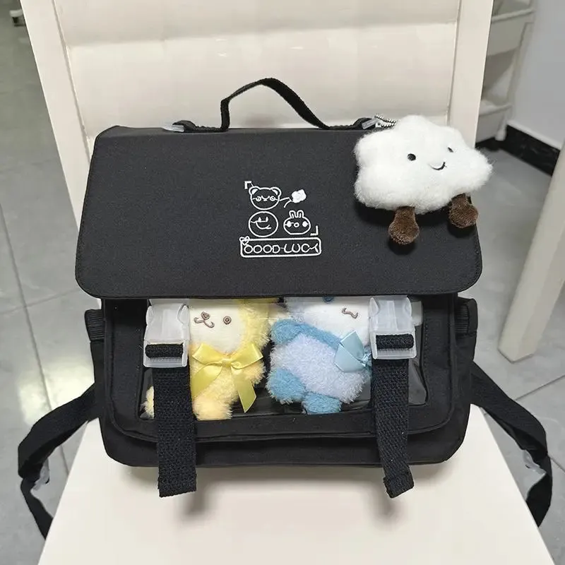 Kawaii Clear Pocket Ita Bag 🎒✨ | Stylish Women’s Transparent Backpack for College & Travel 🌸🎀