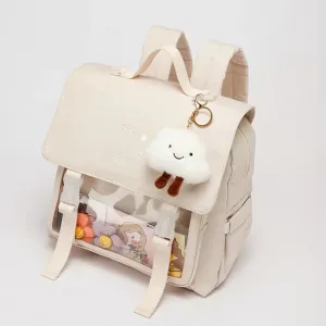 Kawaii Clear Pocket Ita Bag 🎒✨ | Stylish Women’s Transparent Backpack for College & Travel 🌸🎀