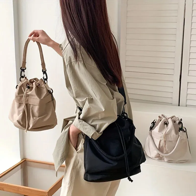 Kawaii Nylon Shoulder Bag 🌈✨ | Waterproof & Versatile Large Tote | Adorable Crossbody for Daily Adventures 🎒💖